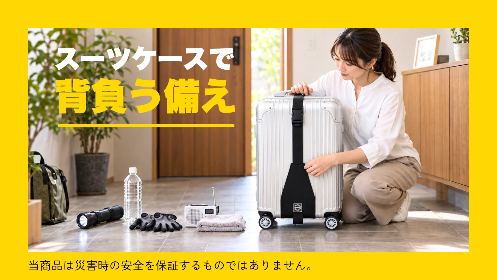 スーツケースで背負う備え